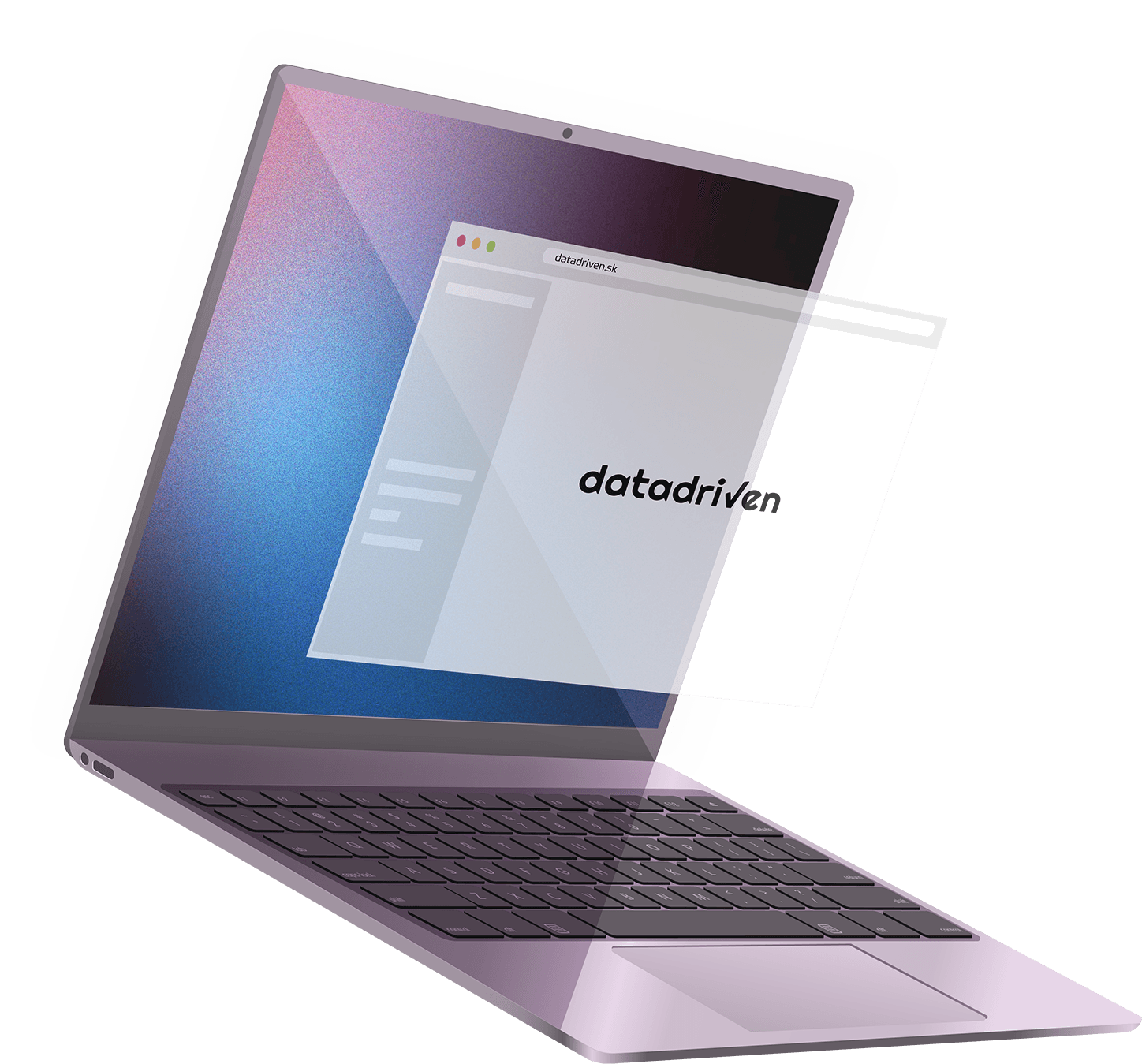 Web a kampane od DataDriven na notebooku